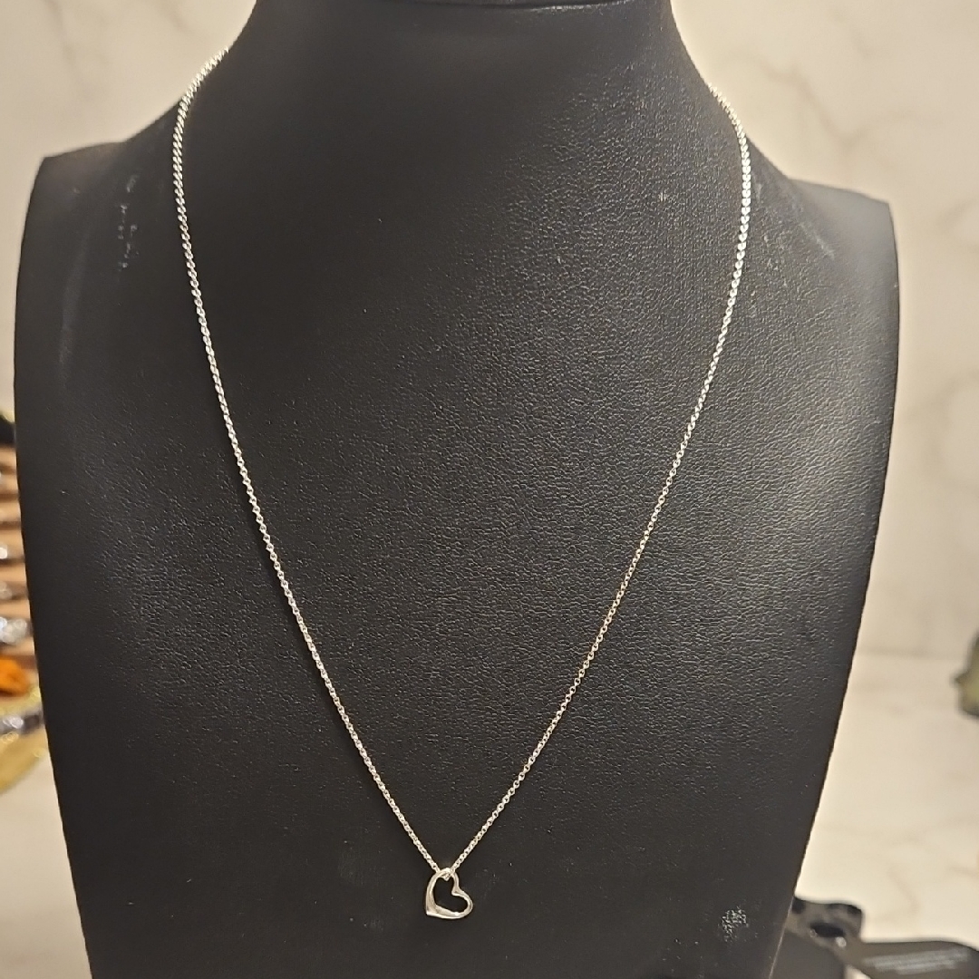 Tiffany & Co. Peretti Open Heart Pendant Necklace